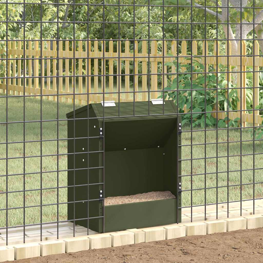 vidaXL Ταΐστρα Χαμστεριών Ελιά Πράσινη 64.5 x 25.5 x 45.5 εκ.