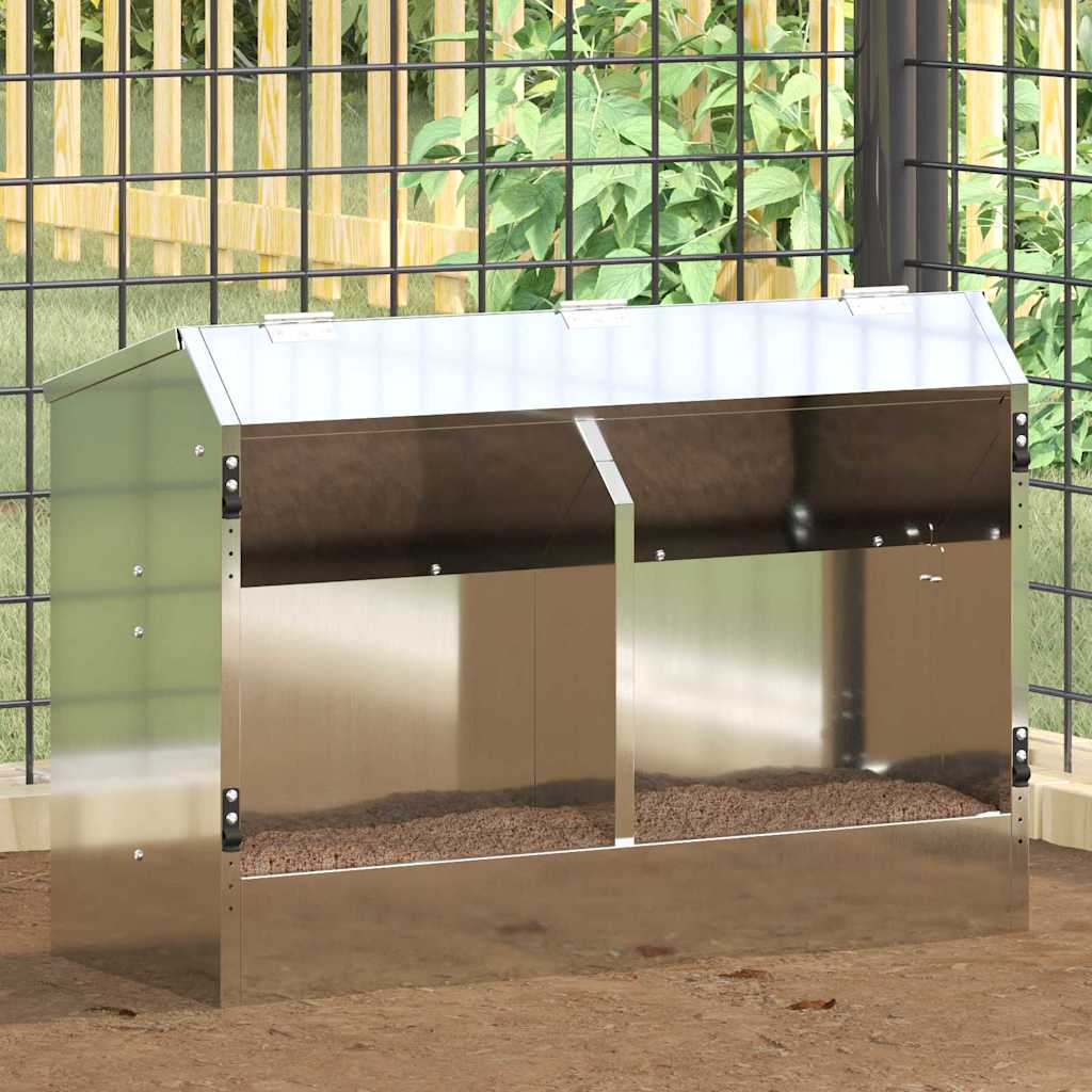 vidaXL Ταΐστρα Χαμστεριών Ασημί 64.5 x 25.5 x 45.5 εκ.