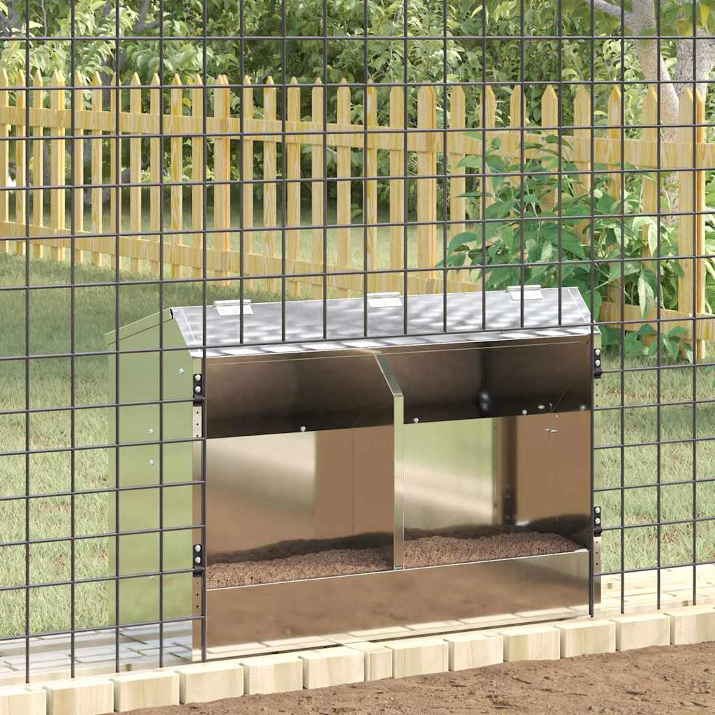 vidaXL Ταΐστρα Χαμστεριών Ασημί 64.5 x 25.5 x 45.5 εκ.