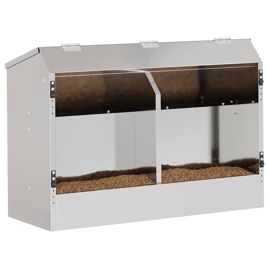 vidaXL Ταΐστρα Χαμστεριών Ασημί 64.5 x 25.5 x 45.5 εκ.
