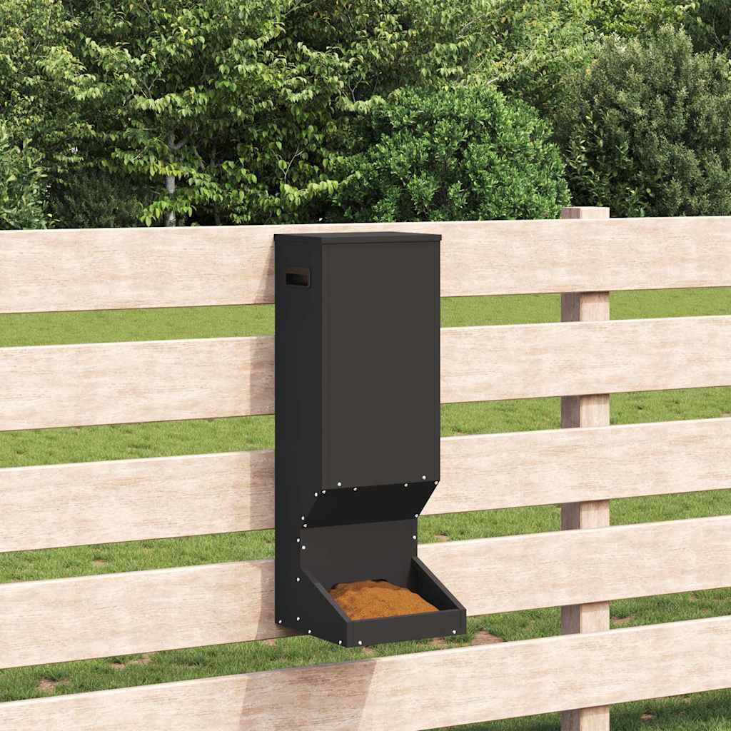 vidaXL Ταΐστρα ελαφιών Μαύρο 28 x 30 x 80 εκ. Ψυχρής Έλασης Χάλυβας