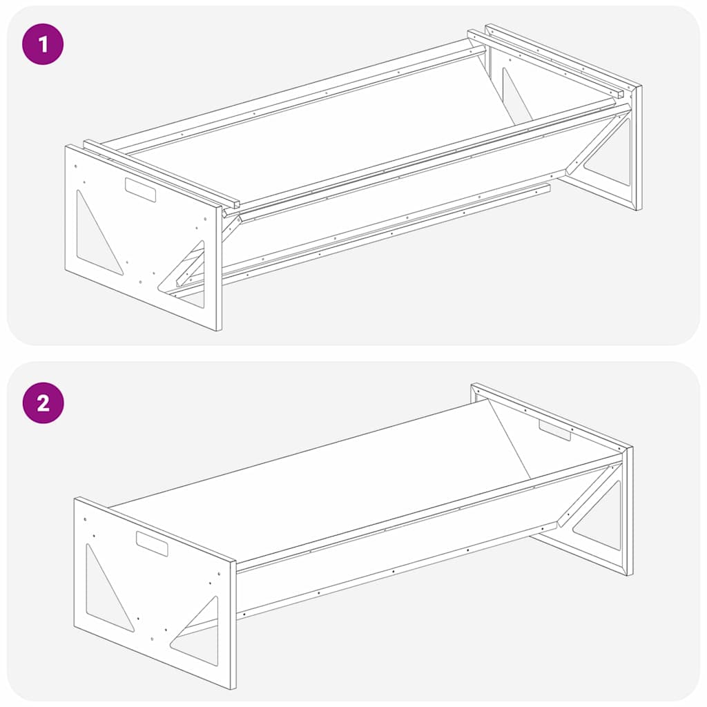 vidaXL Ταΐστρα για ζώα Ασημί 108 x 50 x 28 εκ Επικαλυμμένος Χάλυβας