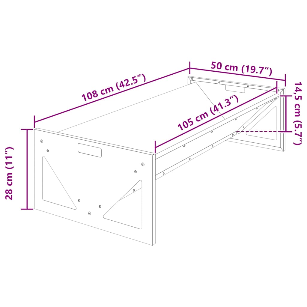 vidaXL Ταΐστρα για ζώα Ασημί 108 x 50 x 28 εκ Επικαλυμμένος Χάλυβας