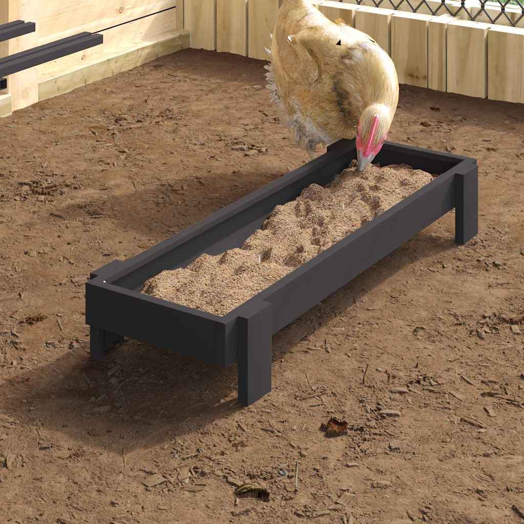 vidaXL Τάφος ταΐσματος κοτόπουλων Μαύρο 80 x 28 x 13.5 cm