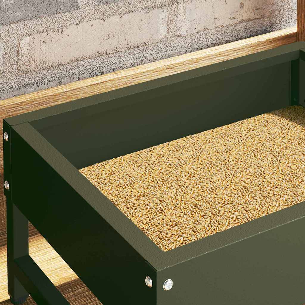 vidaXL Ταΐστρα για Πουλιά Ελιά Πράσινη 80 x 28 x 13.5 cm