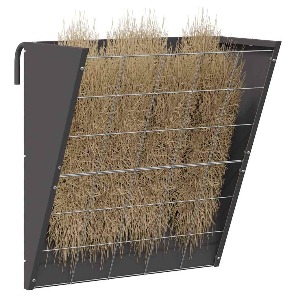 vidaXL Κρεμαστός τροφοδότης άχυρου Μαύρο 61 x 33 x 66 εκ 5 kg