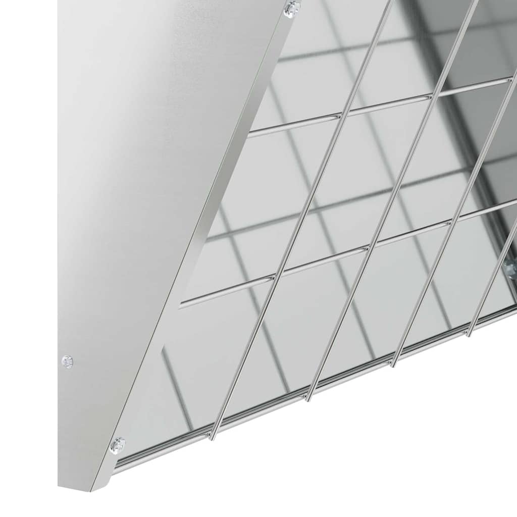 vidaXL Κρεμαστός τροφοδότης άχυρου Ασημί 61 x 33 x 66 εκ