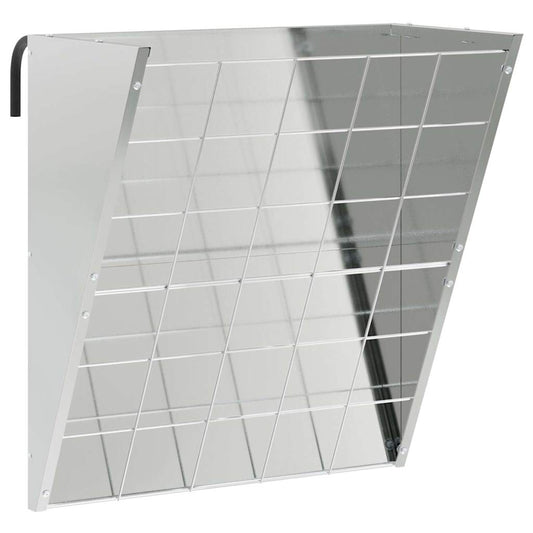 vidaXL Κρεμαστός τροφοδότης άχυρου Ασημί 61 x 33 x 66 εκ