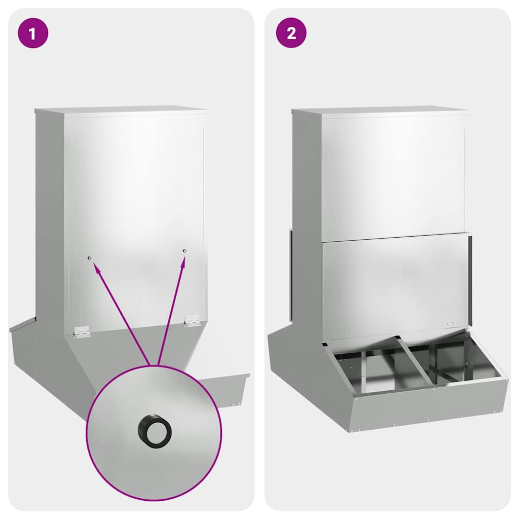 vidaXL Ταΐστρα Γουρουνιών Ασημί 82 x 51 x 91,5 εκ.