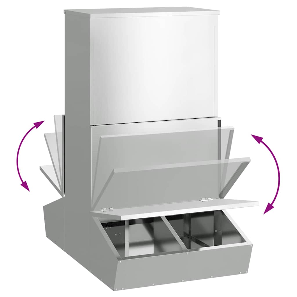 vidaXL Ταΐστρα Γουρουνιών Ασημί 82 x 51 x 91,5 εκ.