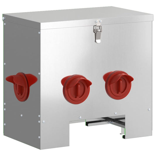 vidaXL Ταΐστρα κοτόπουλων Ασημί 40,5 x 25 x 38 εκ.