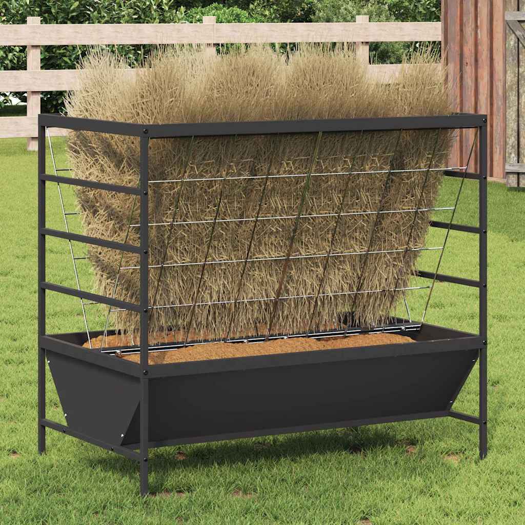 vidaXL Ταΐστρα για ζώα Μαύρο 100 x 60 x 90 εκ. Ψυχρής Έλασης Χάλυβας