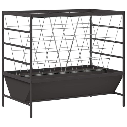 vidaXL Ταΐστρα για ζώα Μαύρο 100 x 60 x 90 εκ. Ψυχρής Έλασης Χάλυβας