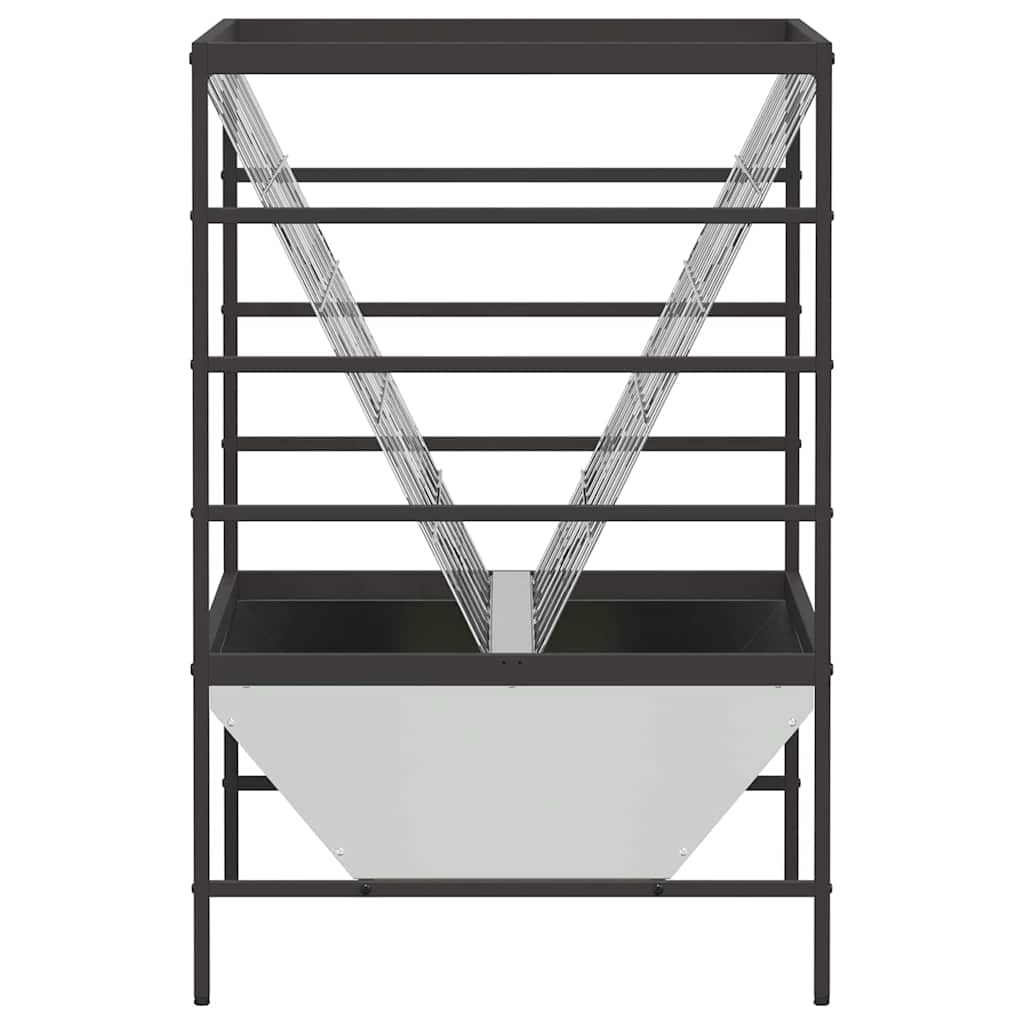 vidaXL Ταΐστρα για ζώα Ασημί 100 x 60 x 90 εκ. Επικαλυμμένος Χάλυβας