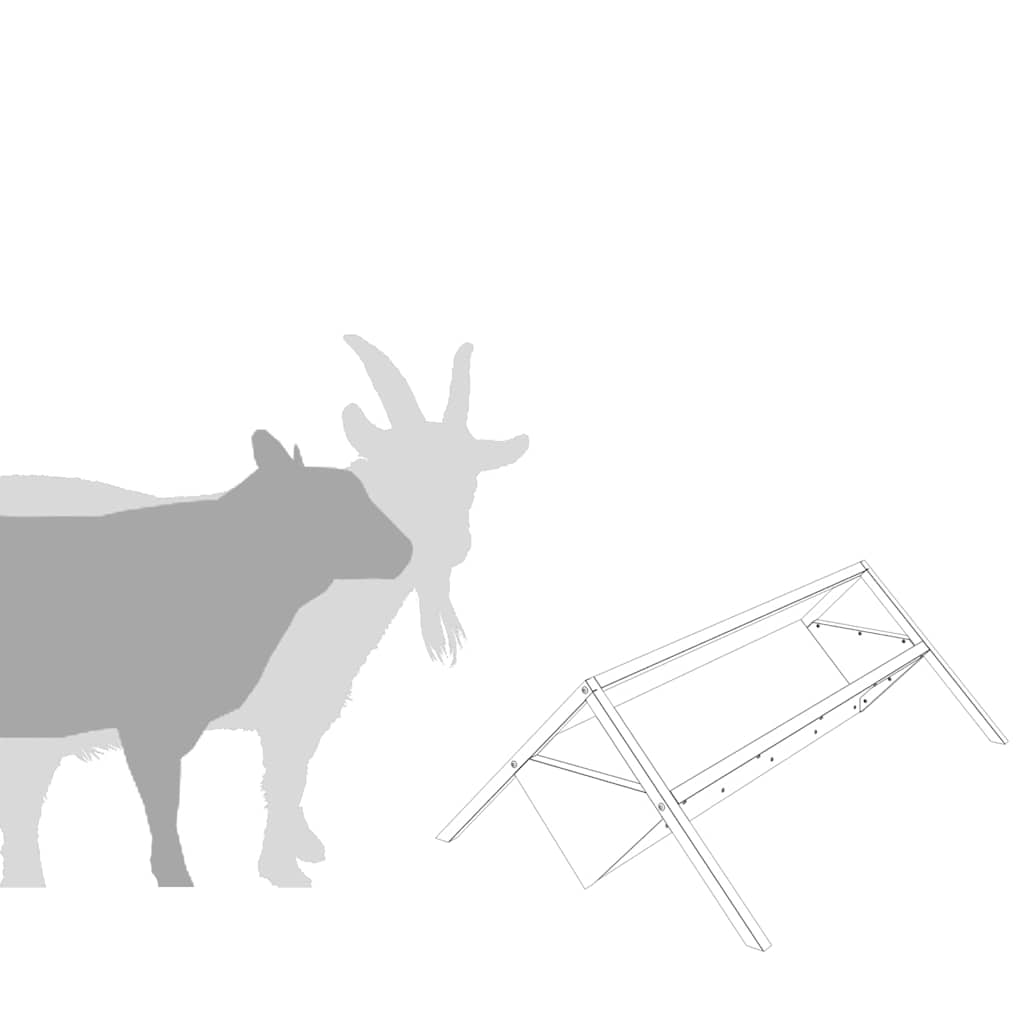 vidaXL Ταΐστρα για ζώα Ασημί 111 x 76 x 38 εκ Επικαλυμμένος Χάλυβας