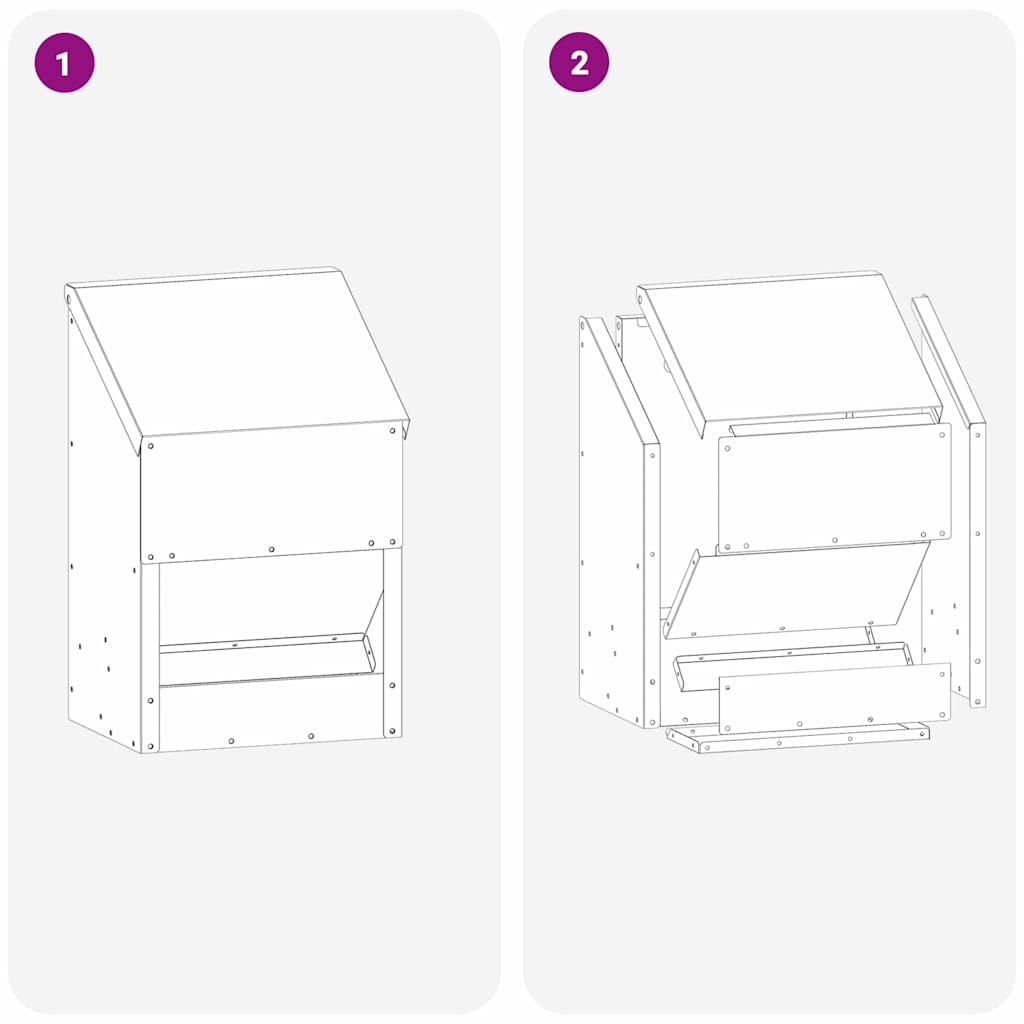 vidaXL Ταΐστρα κοτόπουλων Μαύρο 21 x 16 x 33 εκ. Ψυχρής Έλασης Χάλυβας