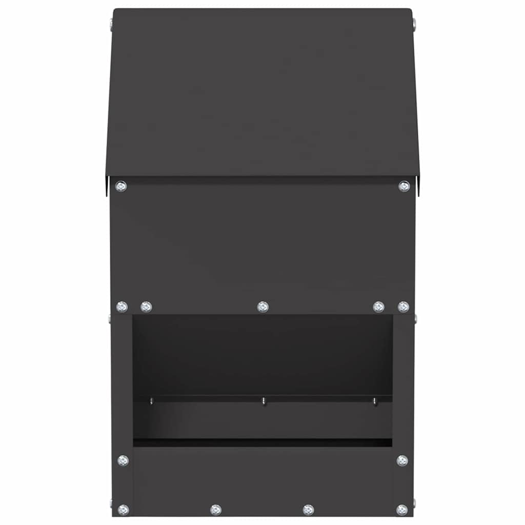 vidaXL Ταΐστρα κοτόπουλων Μαύρο 21 x 16 x 33 εκ. Ψυχρής Έλασης Χάλυβας