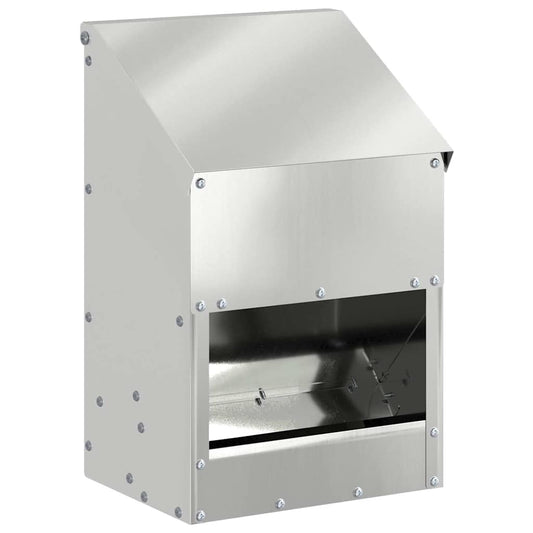vidaXL Ταΐστρα κοτόπουλων Ασημί 21 x 16 x 33 εκ. Επικαλυμμένος Χάλυβας