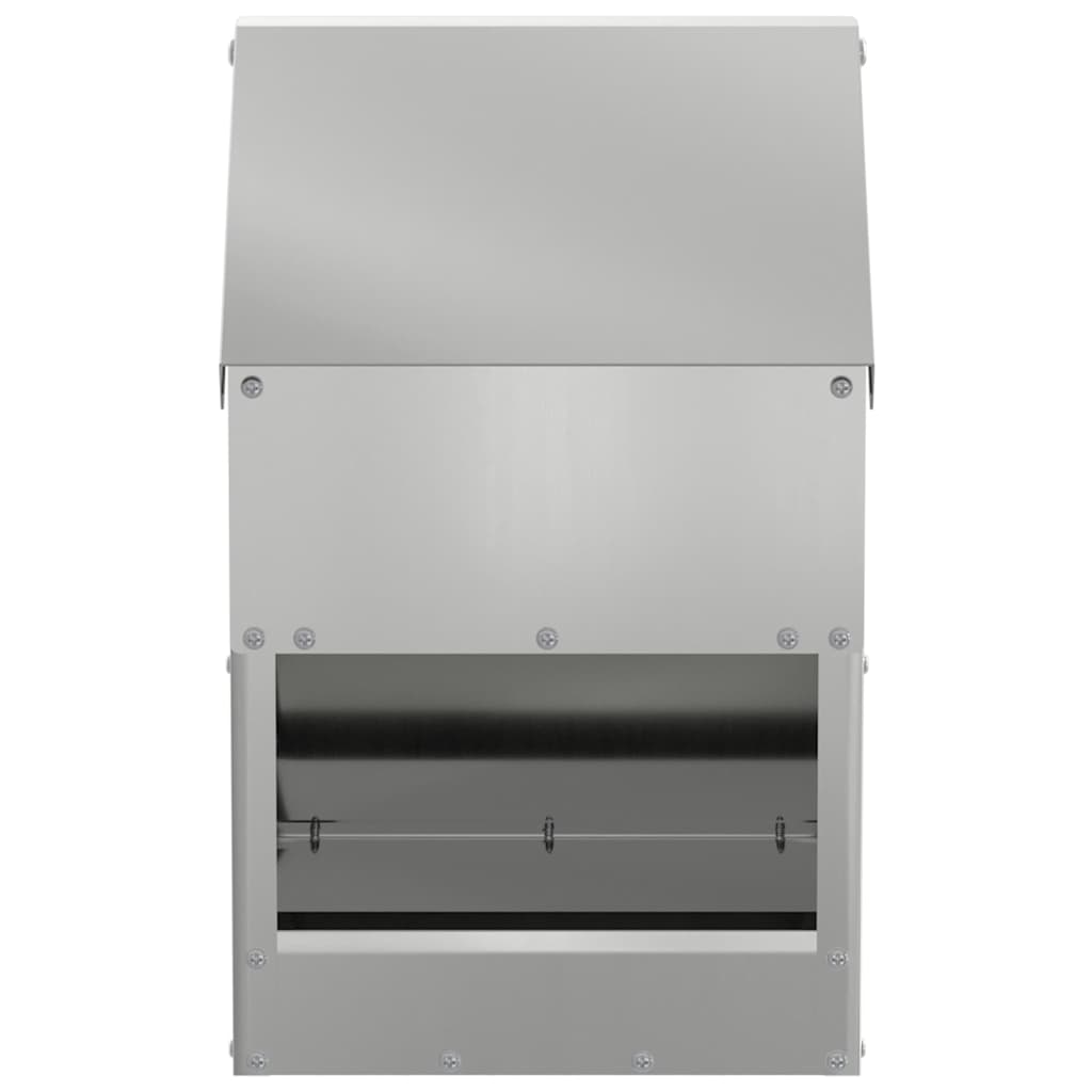 vidaXL Ταΐστρα κοτόπουλων Ασημί 21 x 16 x 33 εκ. Επικαλυμμένος Χάλυβας