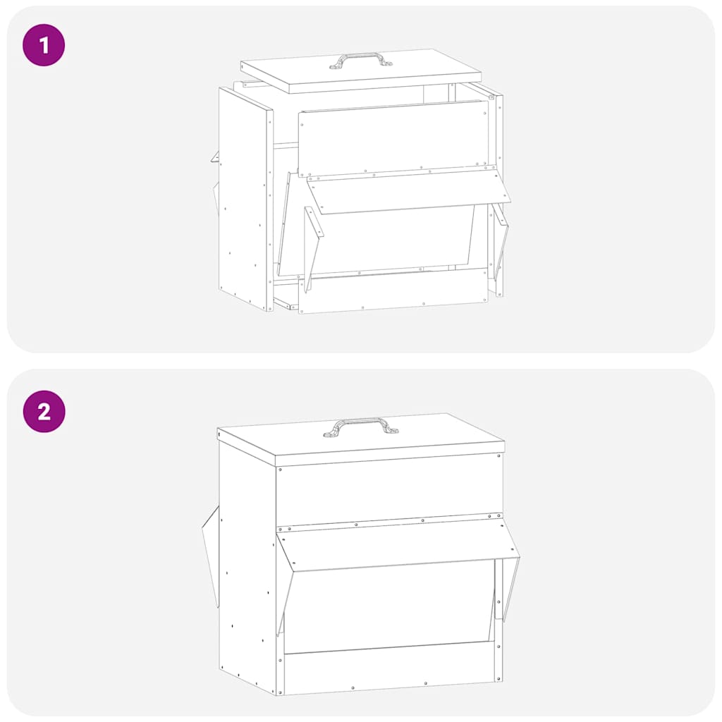 vidaXL Ταΐστρα κοτόπουλων Ελιά Πράσινη 40,5 x 45 x 41 cm