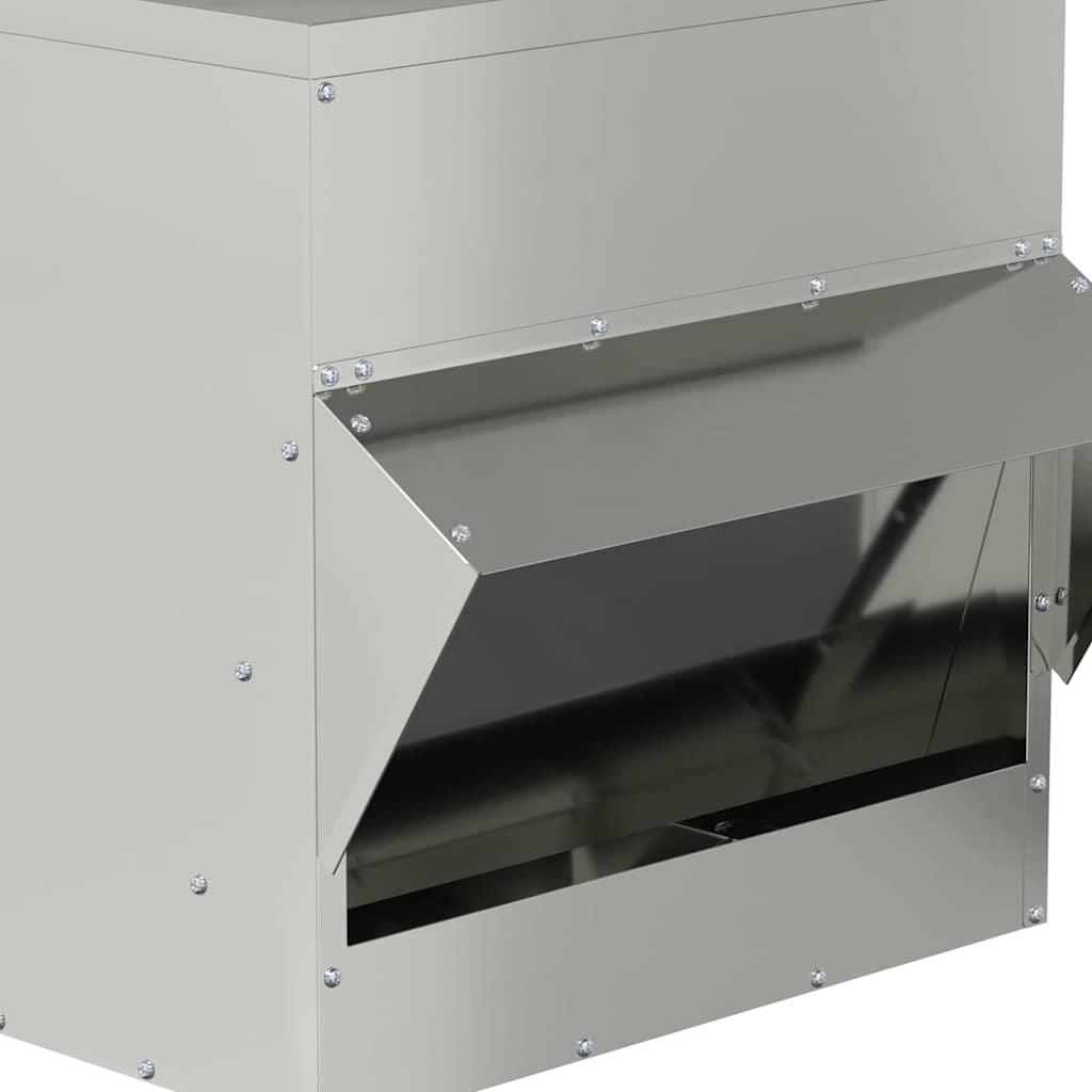 vidaXL Ταΐστρα κοτόπουλων Ασημί 40,5 x 45 x 41 cm
