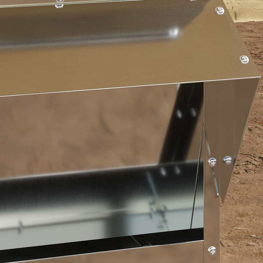 vidaXL Ταΐστρα κοτόπουλων Ασημί 40,5 x 45 x 41 cm