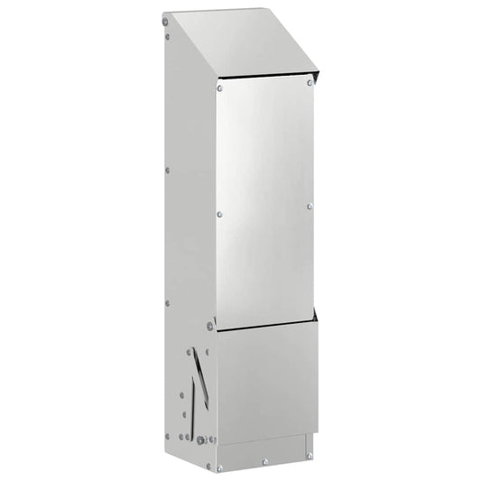 vidaXL Ταΐστρα κοτόπουλων Ασημί 13 x 12 x 51 εκ. Επικαλυμμένος Χάλυβας