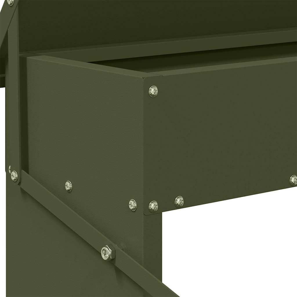 vidaXL Ταΐστρα Κοτόπουλου με Πεντάλ Ελιά Πράσινη 48,5 x 39,5 x 19 εκ.