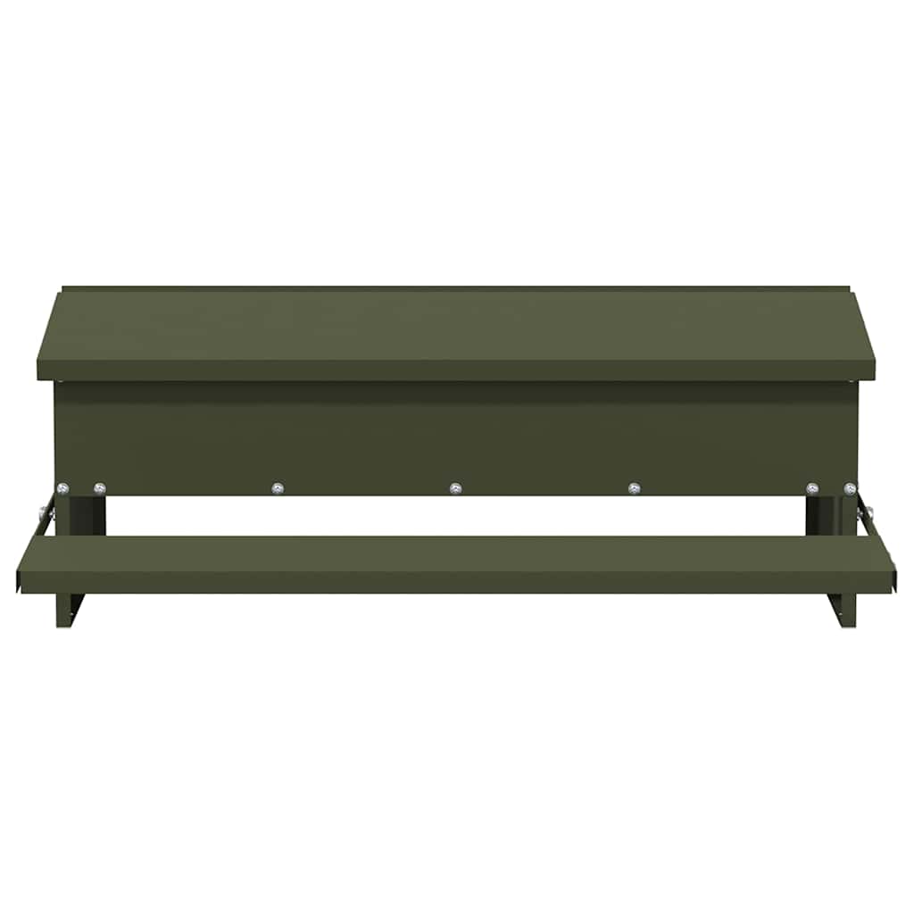 vidaXL Ταΐστρα Κοτόπουλου με Πεντάλ Ελιά Πράσινη 75 x 53 x 20,5 εκ