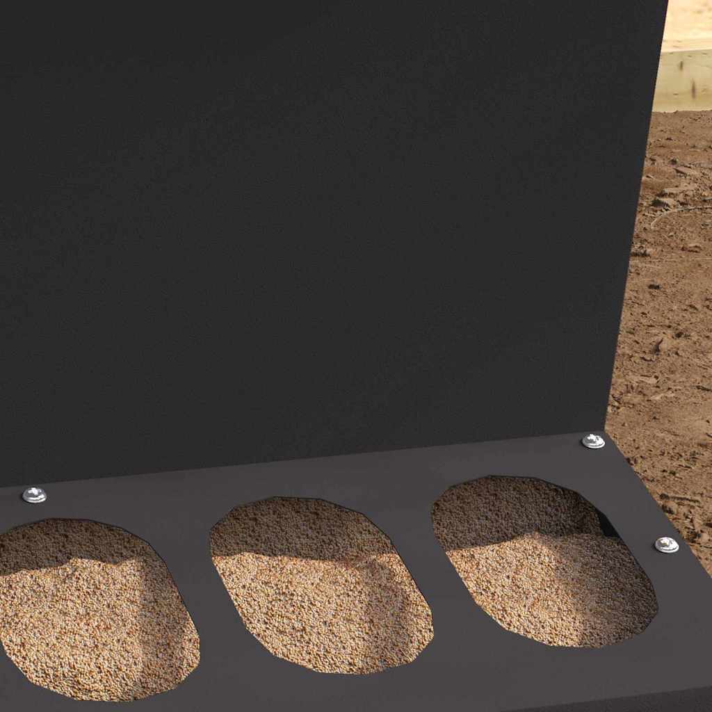 vidaXL Ταΐστρα κοτόπουλων Μαύρο 40 x 40 x 45 cm Ψυχρής Έλασης Χάλυβας