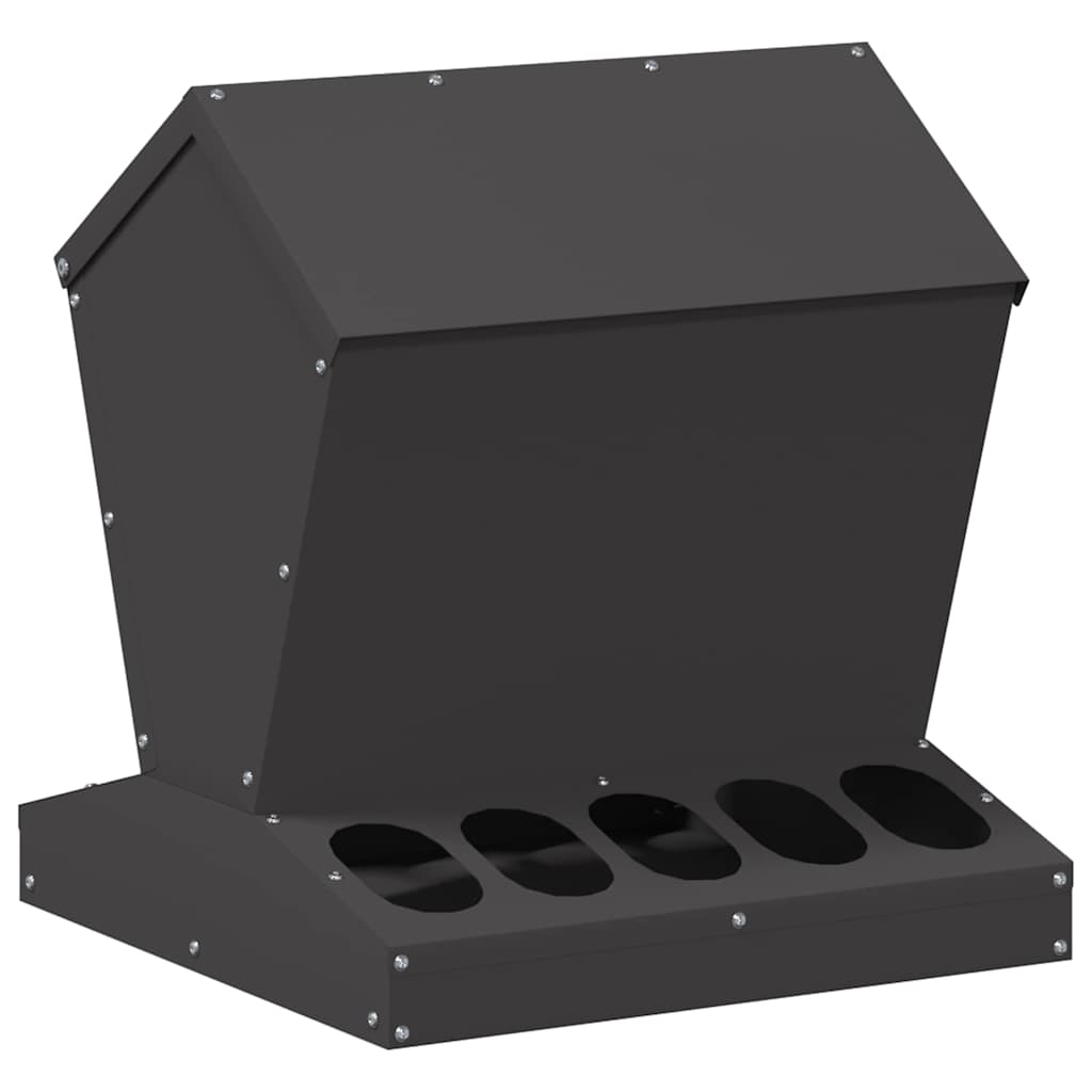 vidaXL Ταΐστρα κοτόπουλων Μαύρο 40 x 40 x 45 cm Ψυχρής Έλασης Χάλυβας