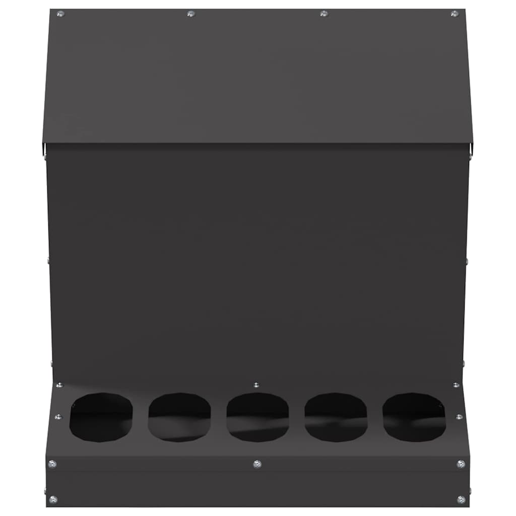 vidaXL Ταΐστρα κοτόπουλων Μαύρο 40 x 40 x 45 cm Ψυχρής Έλασης Χάλυβας