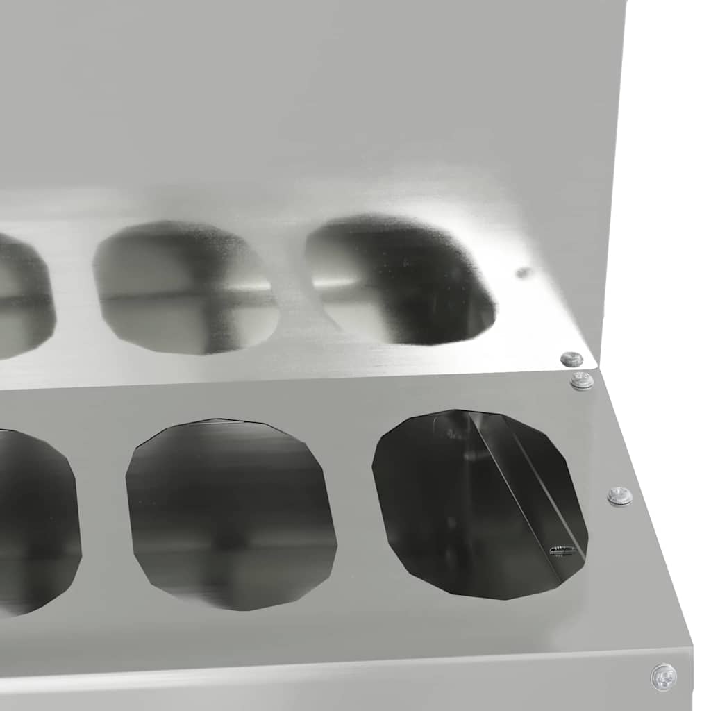 vidaXL Ταΐστρα κοτόπουλων Ασημί 40 x 40 x 45 cm Επικαλυμμένος Χάλυβας