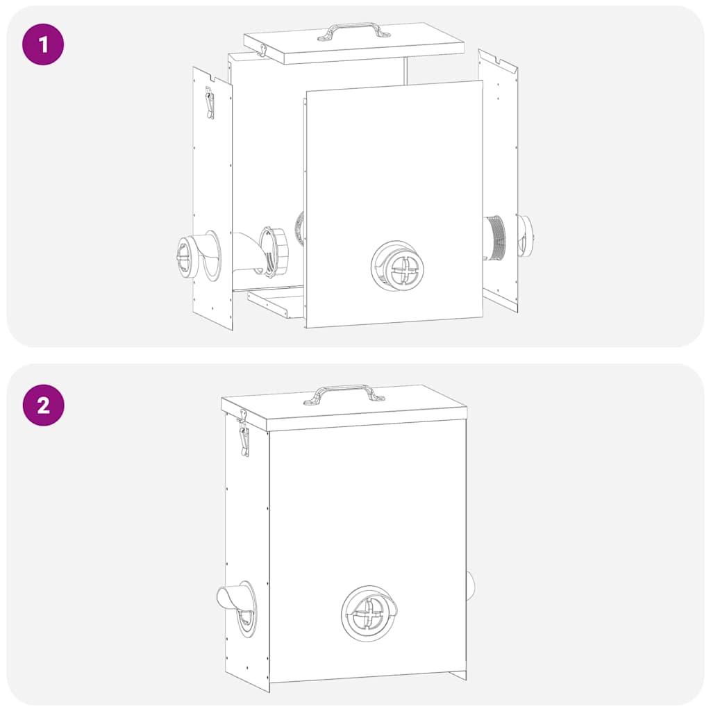 vidaXL Ταΐστρα κοτόπουλων Ασημί 32,5 x 20,5 x 43 εκ 25 kg
