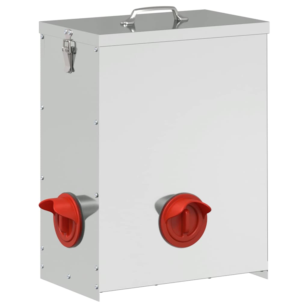 vidaXL Ταΐστρα κοτόπουλων Ασημί 32,5 x 20,5 x 43 εκ 25 kg