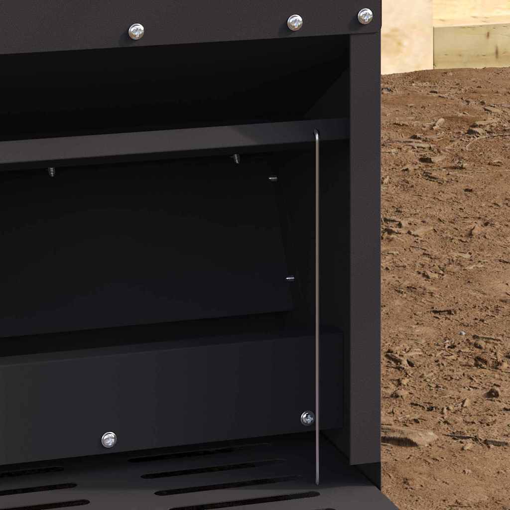 vidaXL Ταΐστρα Κοτόπουλου με Πεντάλ Μαύρο 25 x 42 x 40 εκ. 4 kg