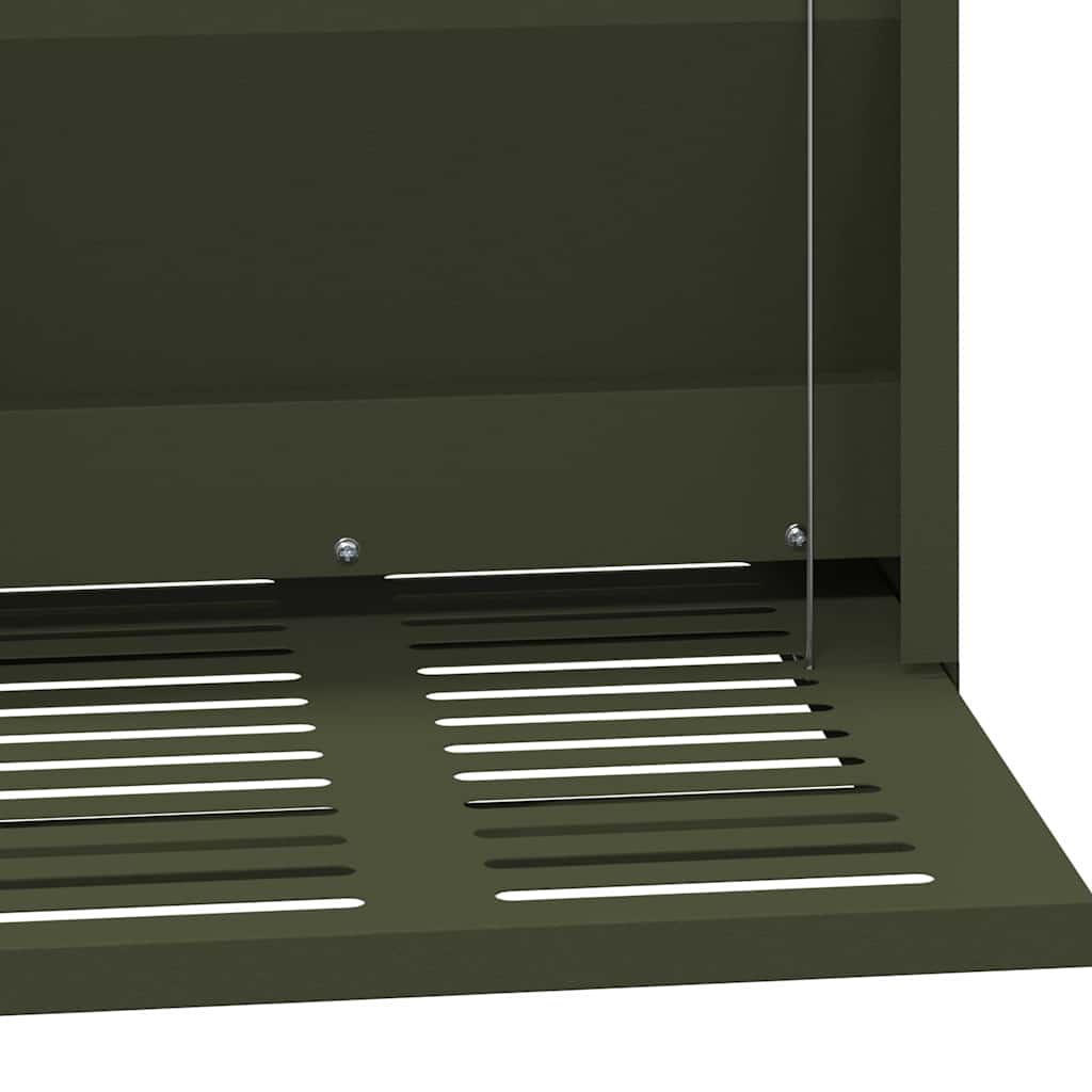 vidaXL Ταΐστρα Κοτόπουλου με Πεντάλ Ελιά Πράσινη 33 x 42 x 40 εκ.