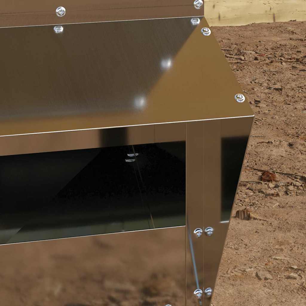 vidaXL Ταΐστρα κοτόπουλων Ασημί 20 x 25 x 35 εκ. Επικαλυμμένος Χάλυβας