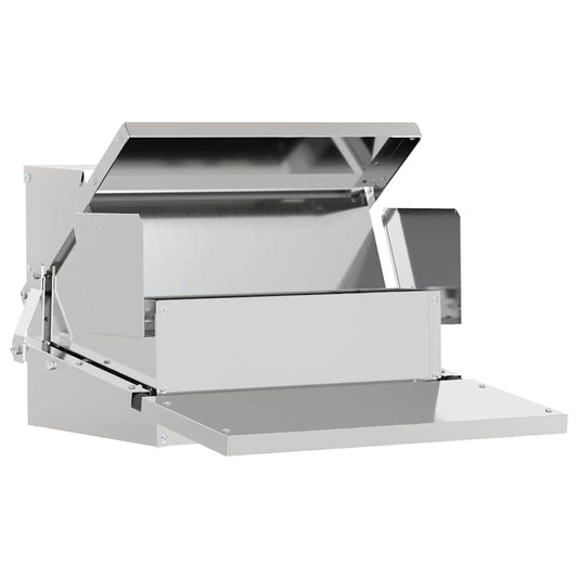 vidaXL Ταΐστρα Κοτόπουλου με Πεντάλ Ασημί 50 x 40 x 29 εκ. 2 κιλά