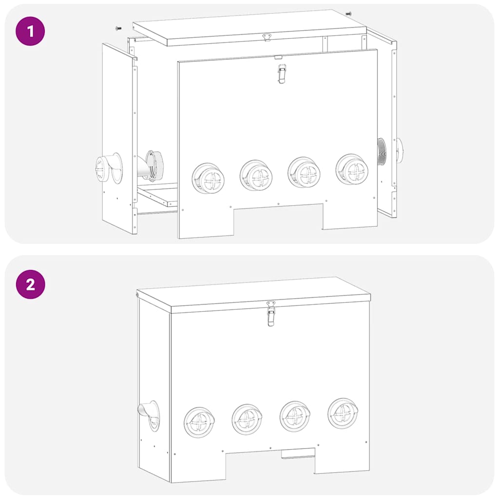 vidaXL Ταΐστρα κοτόπουλων 2 pcs Ελιά Πράσινη 60,5 x 29 x 51 εκ.