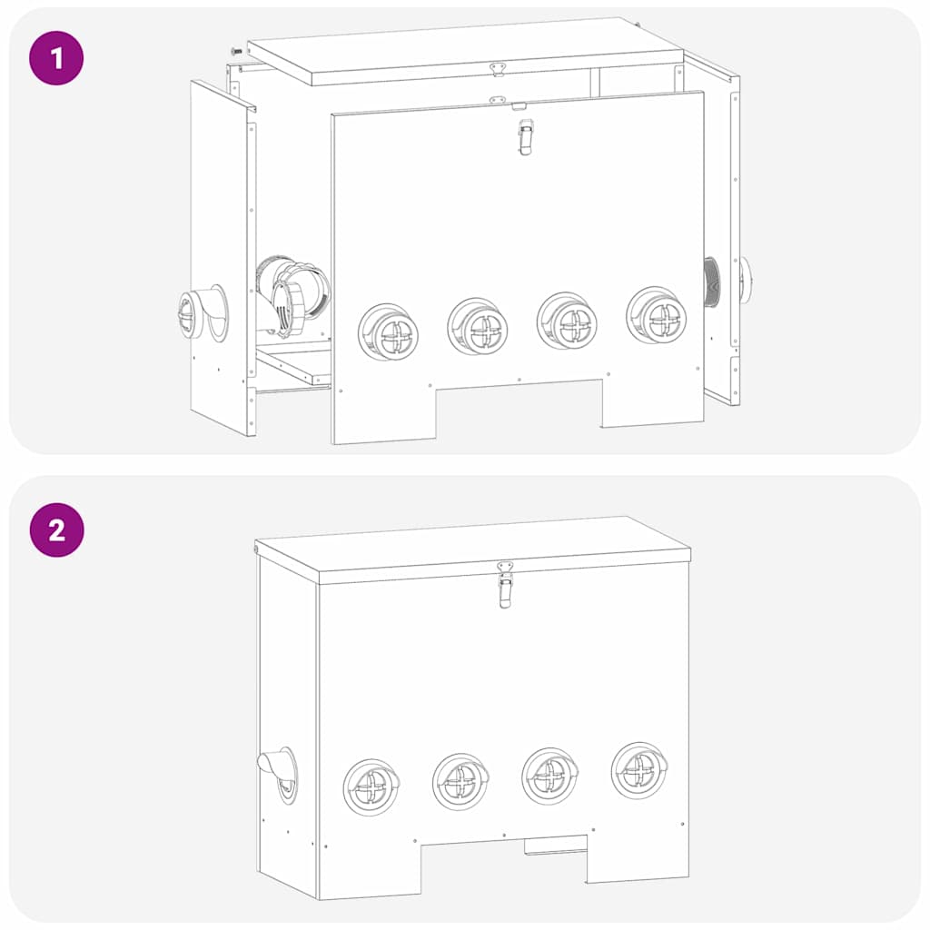 vidaXL Ταΐστρα κοτόπουλων 2 pcs Μαύρο 60,5 x 29 x 51 εκ.