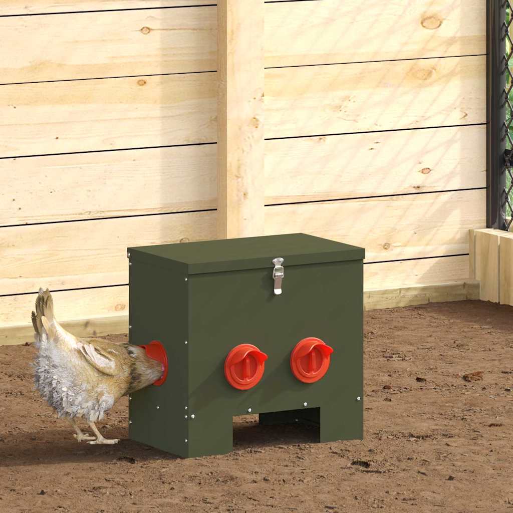 vidaXL Ταΐστρα κοτόπουλων 2 Λαδί 40,5 x 25 x 38 εκ. 20 kg