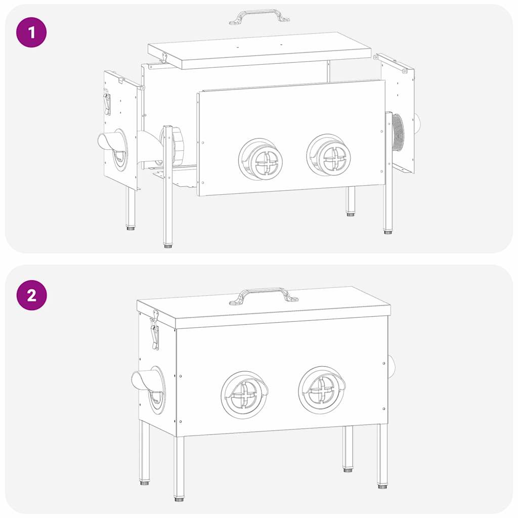 vidaXL Ταΐστρα κοτόπουλων 2 pcs Ελιά Πράσινη 41,5 x 20,5 x 33 εκ