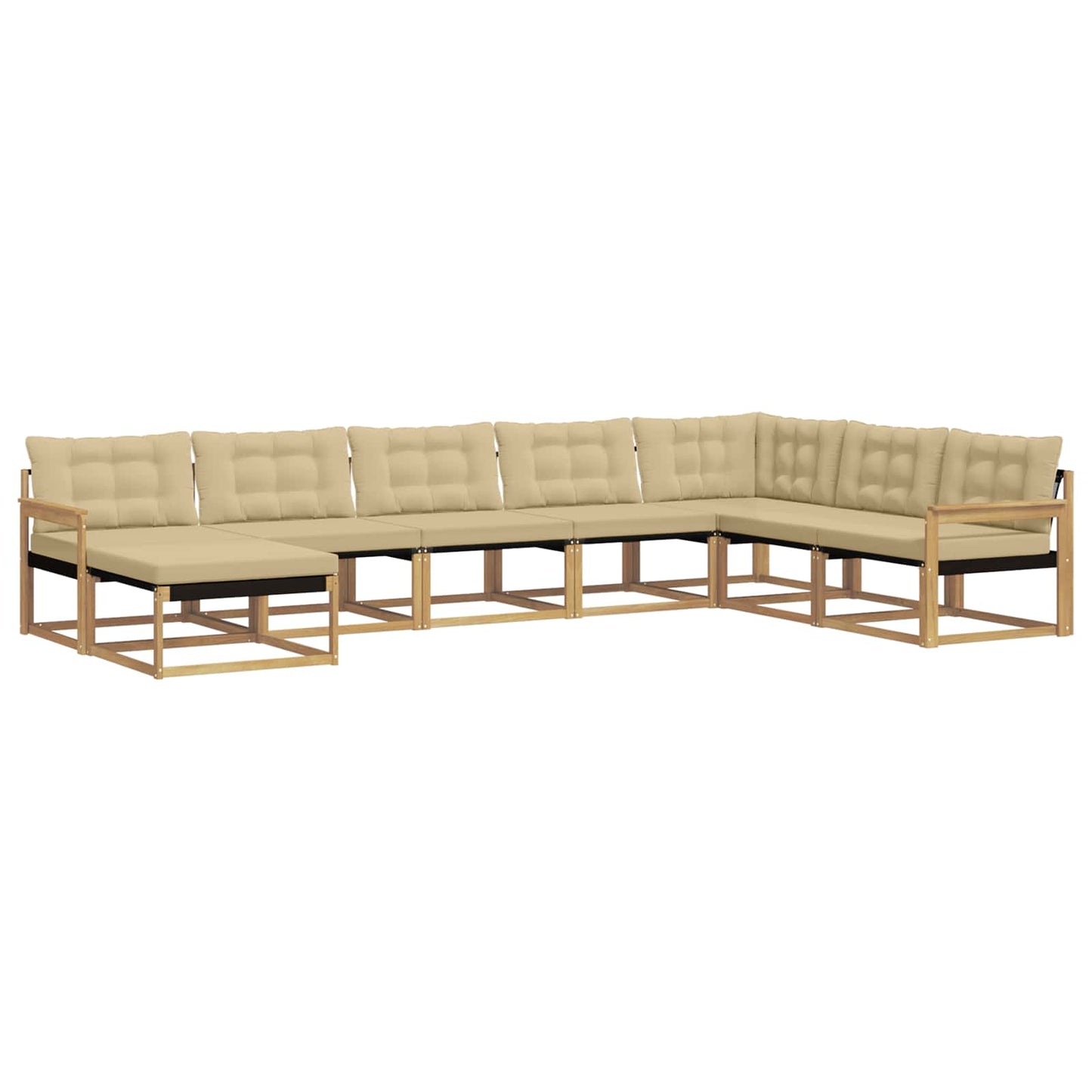 vidaXL Σειρά Καναπέ Εξωτερικού 8 τμχ. Λευκό και Μπεζ
