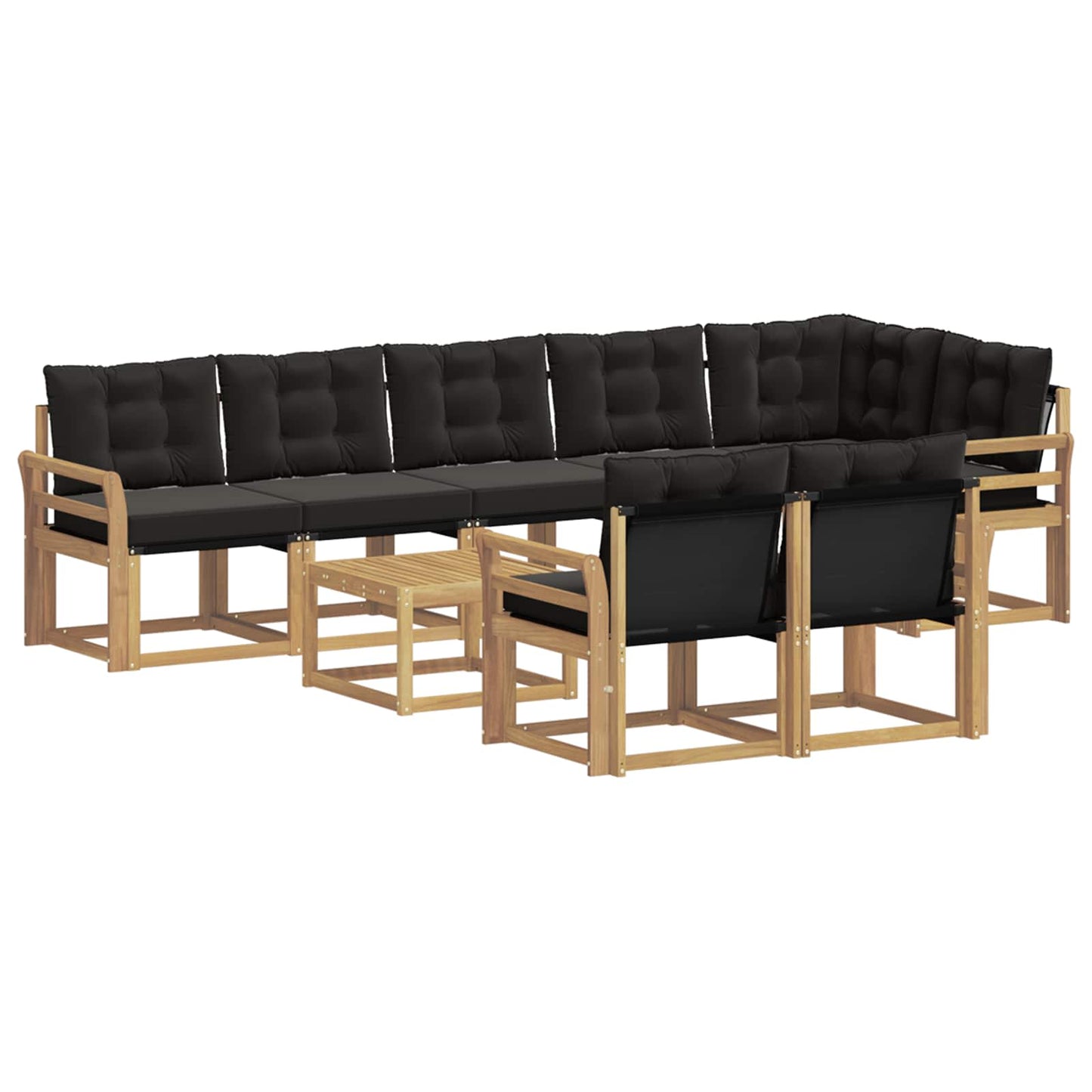 vidaXL Σειρά Καναπέ Εξωτερικού με μαξιλάρι 9 pcs Λευκό και Μαύρο