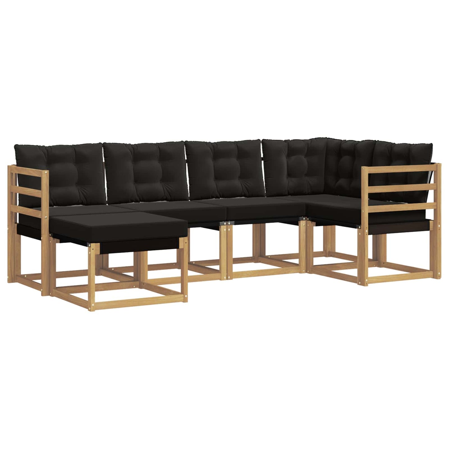 vidaXL Σειρά Καναπέ Εξωτερικού με μαξιλάρι 6 pcs Λευκό και Μαύρο