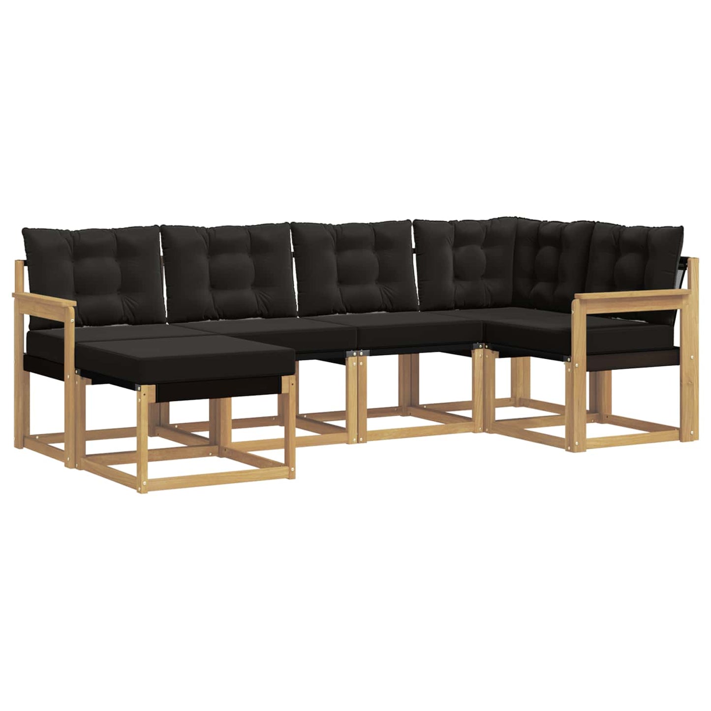 vidaXL Σειρά Καναπέ Εξωτερικού με μαξιλάρι 6 pcs Λευκό και Μαύρο