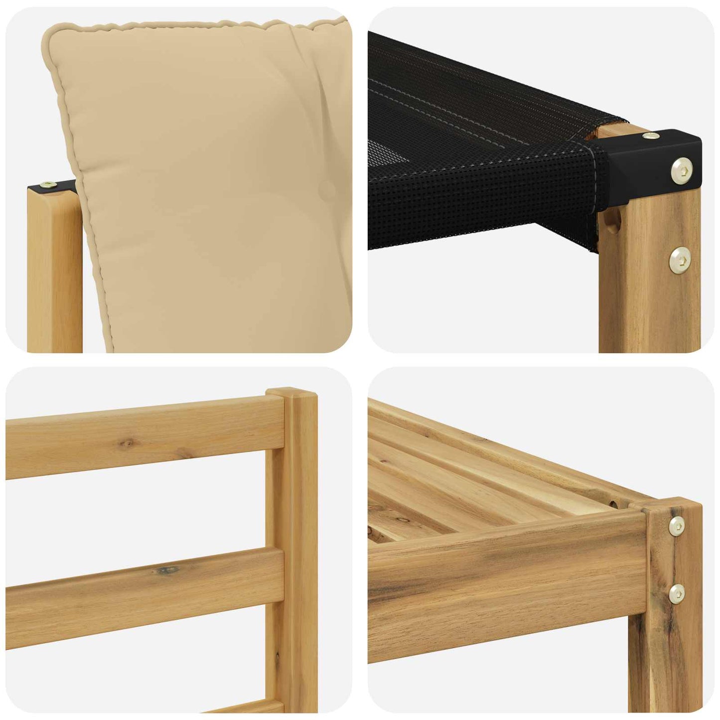 vidaXL Σειρά Καναπέ Εξωτερικού με μαξιλάρι 7 pcs Λευκό και Μπεζ