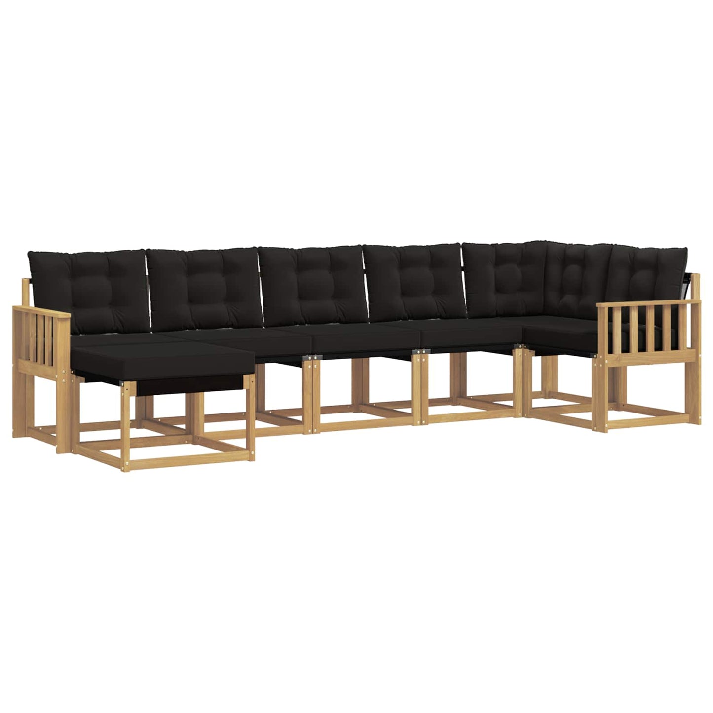 vidaXL Σειρά Καναπέ Εξωτερικού με μαξιλάρι 7 pcs Λευκό και Μαύρο