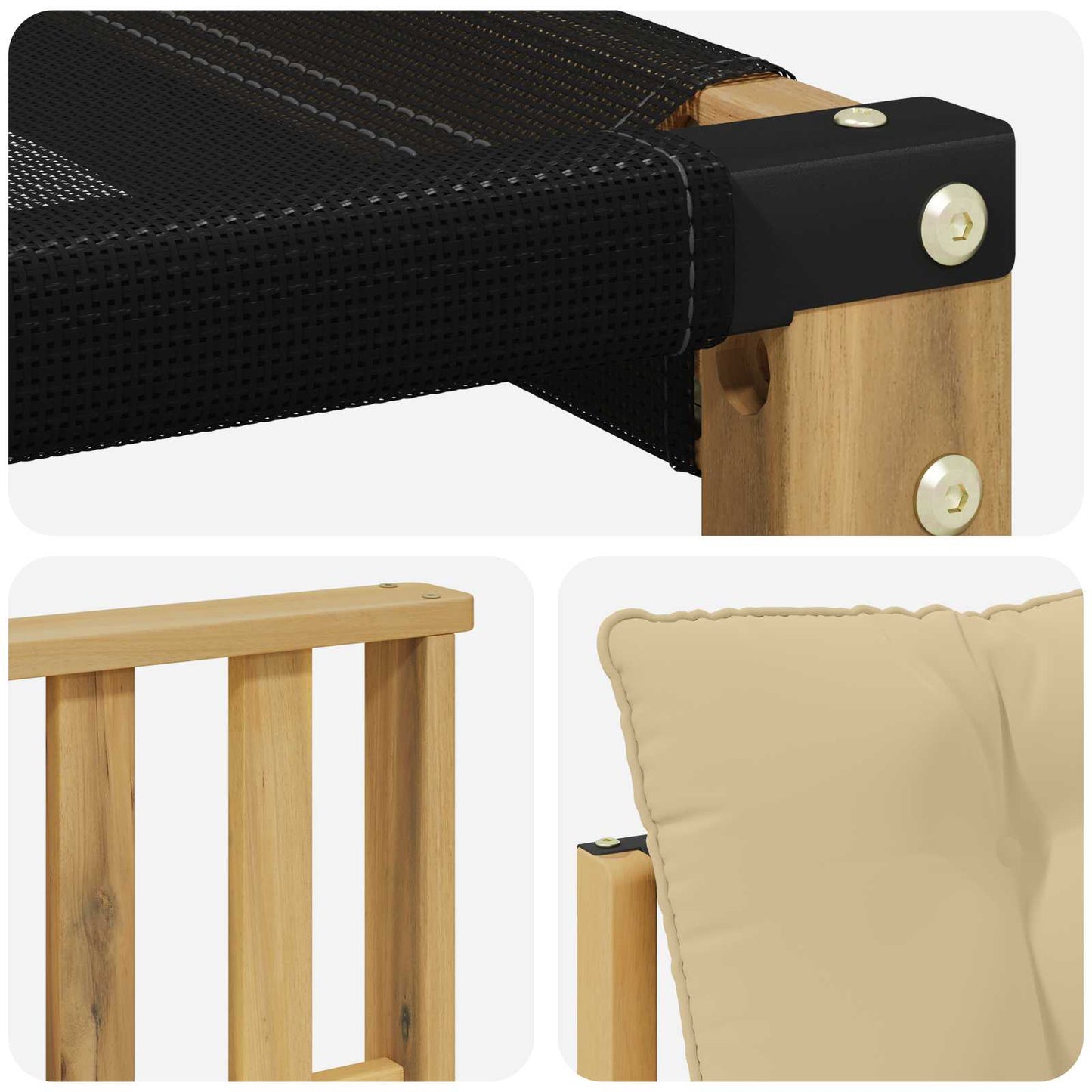 vidaXL Σειρά Καναπέ Εξωτερικού με μαξιλάρι 7 pcs Λευκό και Μπεζ
